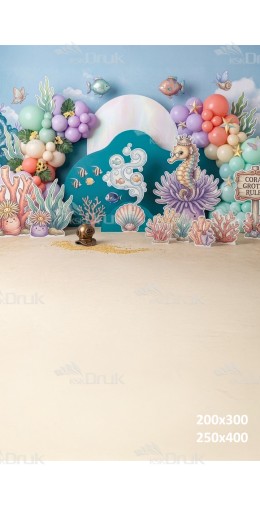 Tło fotograficzne „Bajkowa rafka – pastelowa podwodna kraina” | UB_814
